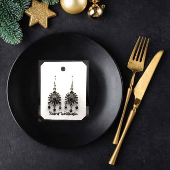 Handcrafted Vintage Inspired Beaded Chandelier Earrings - Picture 5 of 5